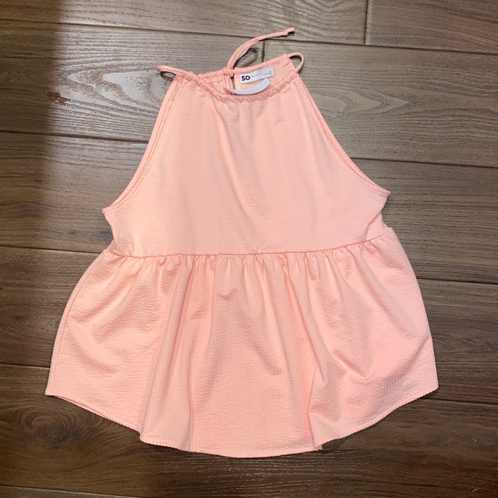 “SO” size L peach halter top